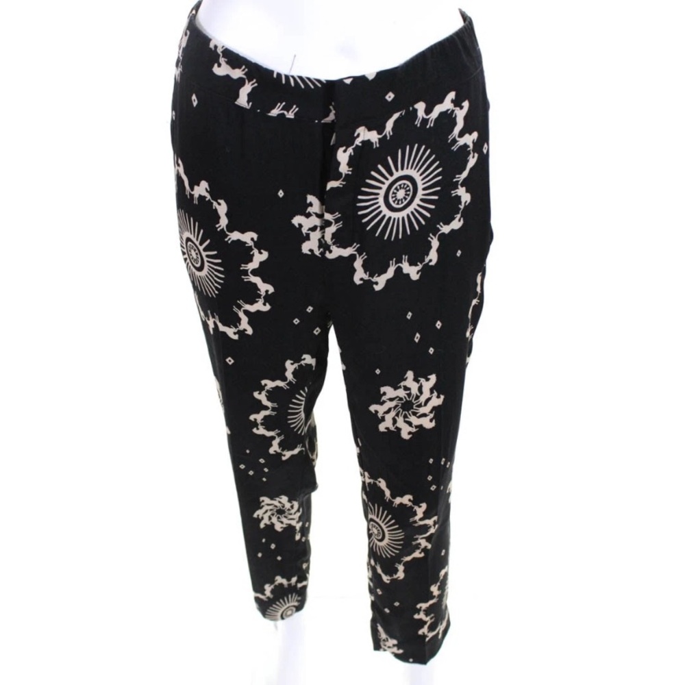SOLD: Piamita Black and White Cropped Floral Pants